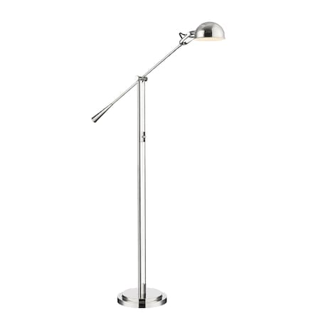 Z-Lite Grammercy Park Floor Lamp, 1-Light, 12.75 In.W x 42.5 In.L x 82.5 In.H, Polished Nickel 741FL-PN